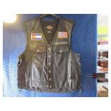 Leather HARLEY szLG Vest PikesPeak Patch