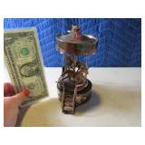 Copper Vtg 8" Musical Carousel Horse