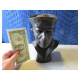8" Signed NAVY Bust Head Sculpture Figure