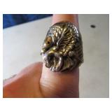 Eagle Gold/Silver sz9 Embossed Vtg Ring Jewelry