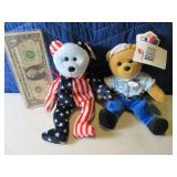 Tagged Beanie Baby NAVY & USA Bears