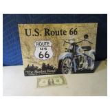 Indian Motorcycle ROUTE 66 Tin Mancave 16"x11"Sign