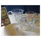 Lot (3) Glass PYREX Measuring Bowls