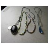 Lot (3) Beautiful Modern Necklaces Glass ~ Stone