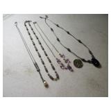 Lot (3) Pretty Modern Necklaces Purple & Black