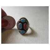 Pawn Silver sz10 4stone Large Ring as is