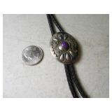 Pawn Silver w/ Purple Stone 1.75" Bolo Tie