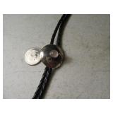 Pawn Silver 1" Bolo Tie w/ Opal Round Stone