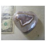 Rock Crystal 4.5" Heart Shaped Decor