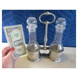 Europe  Pewter Oil & Vinegar 8" Set