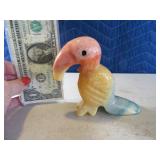 Mulitcolor Stone Carved 4.5" Parrot Bird Figure