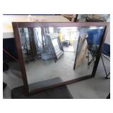 48"x38" Wood Framed Beveled Wall Mirror