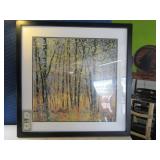 32" Modern Framed Wall Art Aspen Mountain Scene