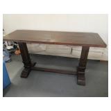 55" Dark Wood Sofa Modernistic Table