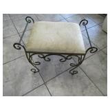 24" Metal & Upholstery Vanity Type Stool NICE