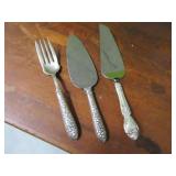 Lot (3) Sterling Silver Handled Serving Pieces