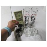 Lot (6) Nice Shot Glass BikerTrash~Bud