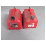 Lot (2) 5gal Poly Gas Cans Clean...Nice