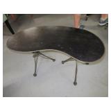 38"x20" KidneyBean All Metal Retro Accent Table