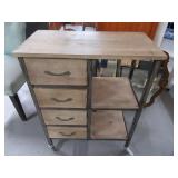 27" Wood/Metal Neat Storage Cabinet on wheels