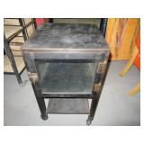 Metal Glass Roller 16" Square Cart Table