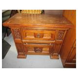 Heavy Oak 30" 2drawer End Table Nightstand