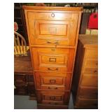 19" Oak NICE 4drawer File Cabinet w/ Key EXC