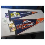 Lot (2) Broncos Championship Pennants