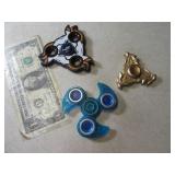 Lot (3) Fidgit Spinners Broncos~Metal~Blue