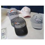 Lot (4) Nice BRONCOS Ball Caps Hats NICE