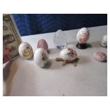 Lot (8) Collectors EGGS Real to Pottery to Glass