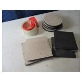 Lot (8) Furniture 4" Movers & A New Roll Tape