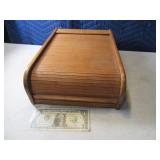 Vintage MidCentury Teak 10"x15" Rolltop Stash Box