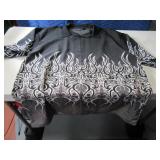 szXXL Black FlameUp Polyester Biker ButtonUp Shirt