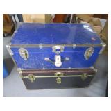 Lot (2) Classic Footlocker Storage Trunks