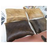 Lot (4) 16"12" Animal Fur/Hair Pillows UNIQUE