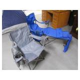 Lot (2) Folding Camp Chairs *1 recliner*