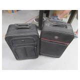 Lot (2) Cloth Luggage Suitcases