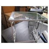 Neat Metal~Glass 15" Small Accent Table