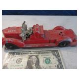 Early Aluminum 9.5" Fire Truck Toy