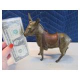Early 7" Metal Donkey Animal Bank