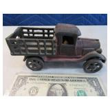 Antique 7" Cast Iron WagonBack Toy Truck