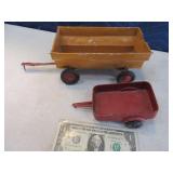 Lot (2) Early Tractor Trailer Tin/Metal Attachment