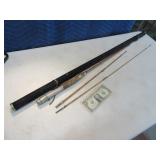 Antique C.H.H. 80" Cane Fishing Fly Pole 3piece