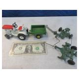 4pc Early JOHN DEERE Rare MINISize Mower & Attac