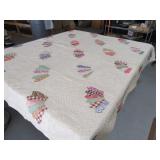 Early 89"x77" Handmade Quilt Blanket ASIS TrkyTail