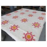 Early 86"x67" Handmade Quilt Blanket ASIS StarFlwr