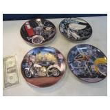 4pc HARLEY Franklin Mint 8.5" Plate Collector SET