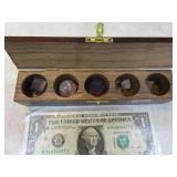 5pc Wood Stone Spiritual Wicca Type Rocks