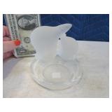 Glass POLAR BEAR Candle PartyLite Holder Figure